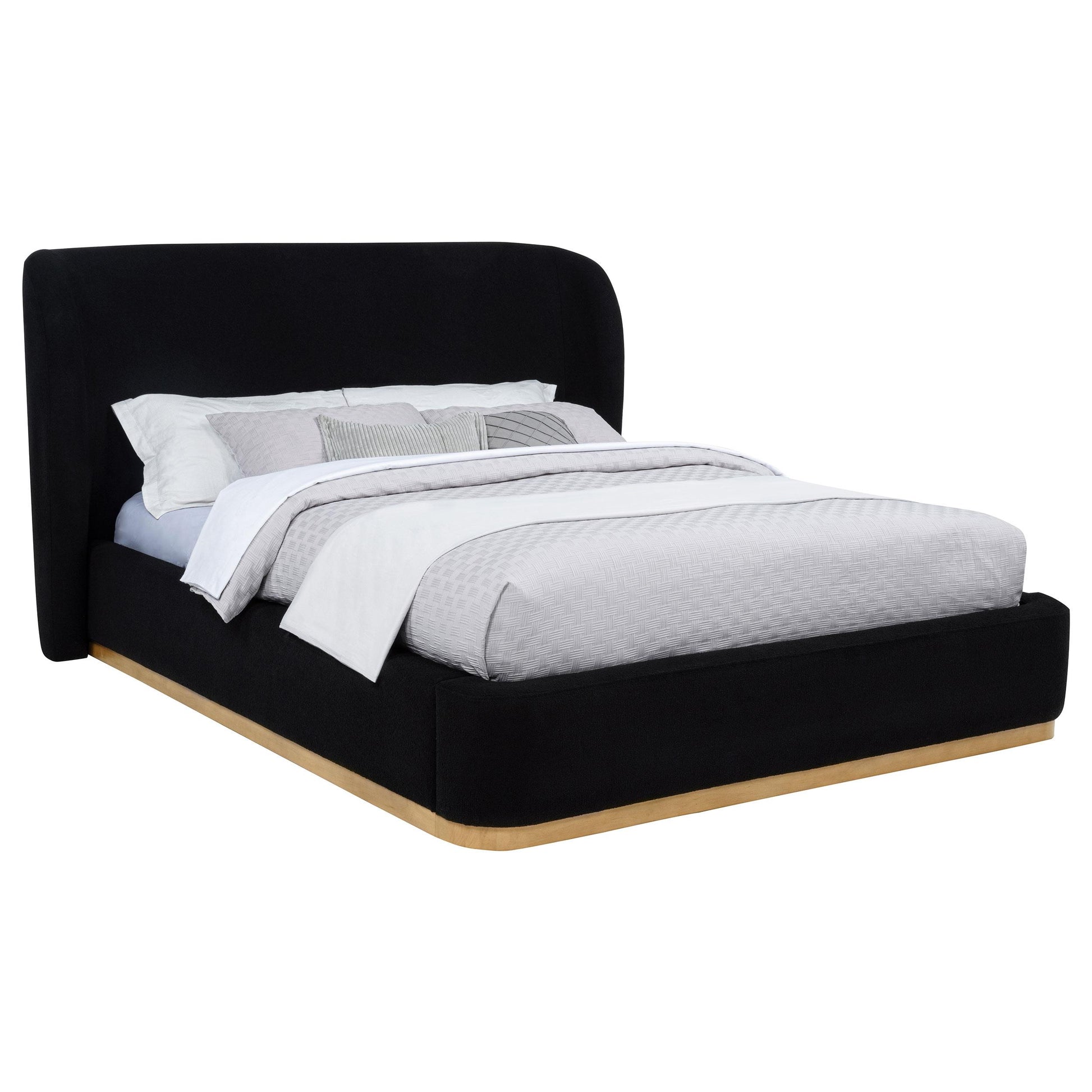  Coaster Furniture Blaire 315967BLKQ Upholstered Queen Wingback Platform Bed - Black IMAGE 8