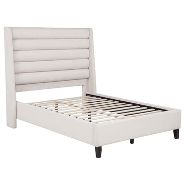  Coaster Furniture Leslie 315983F Upholstered Tufted Full Wingback Platform Bed - Beige IMAGE 1