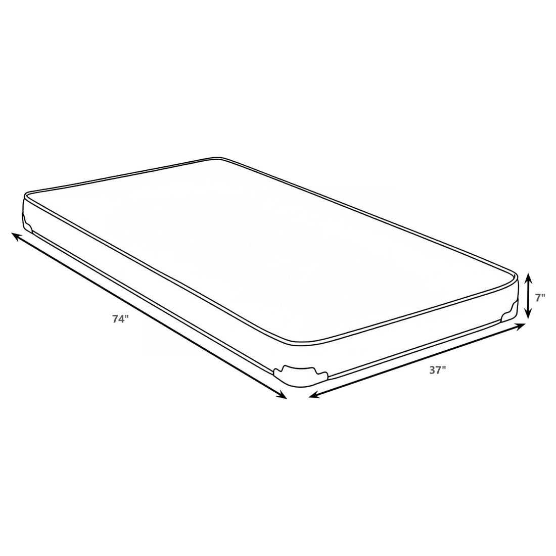  Coaster Furniture Drover 350160T 7-inch Twin Foam Mattress with Built-in Bunkie Board IMAGE 1