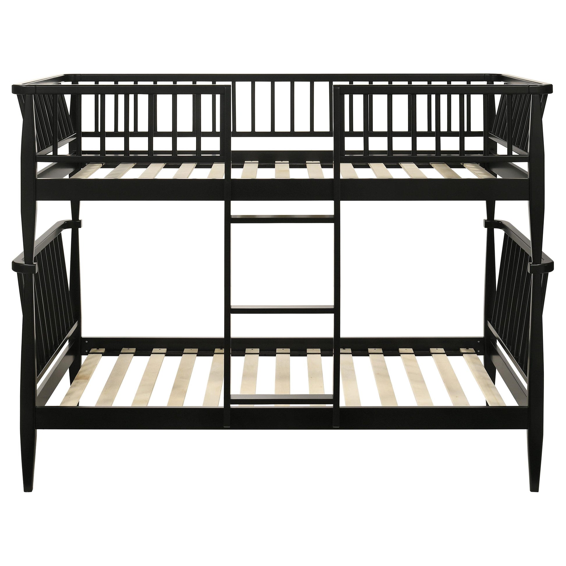  Coaster Furniture Abram 460061BLKT Windsor Twin Over Twin Wood Bunk Bed with Ladder - Black IMAGE 3