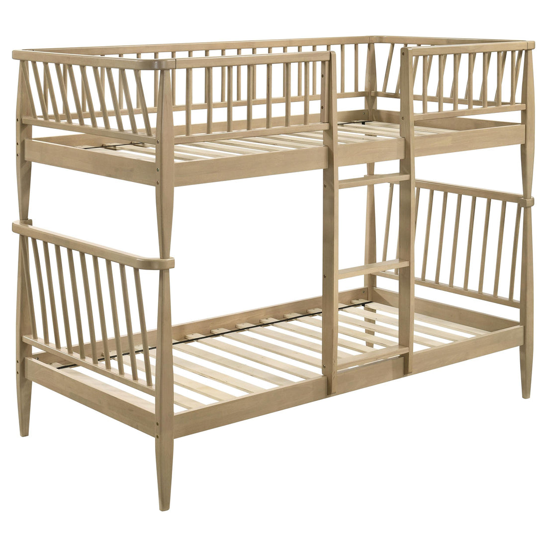  Coaster Furniture Abram 460061T Windsor Twin Over Twin Wood Bunk Bed with Ladder - Almond IMAGE 1