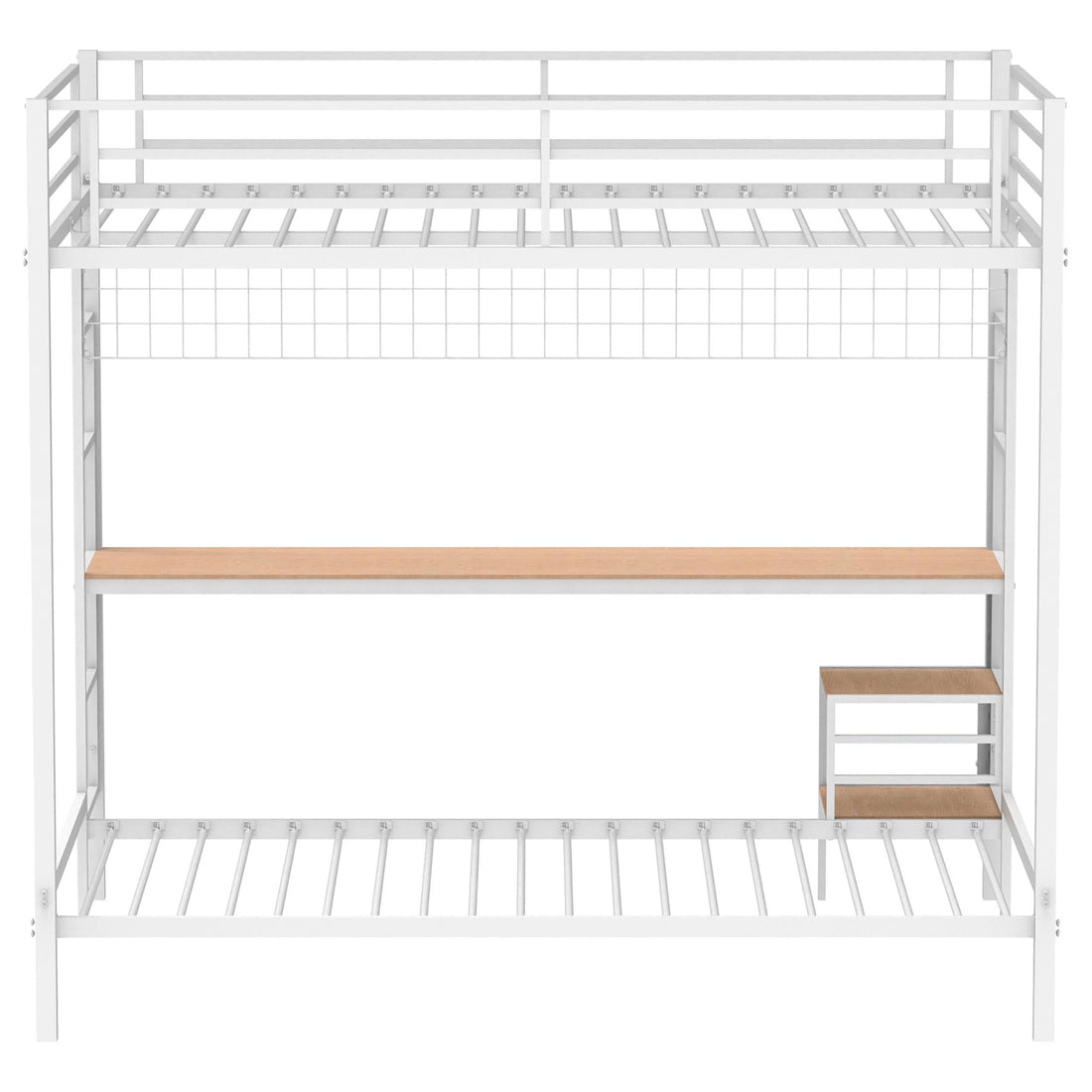  Coaster Furniture Bettoni 460209WHT Metal Full Over Twin Workstation Bunk Bed - Matte White IMAGE 1