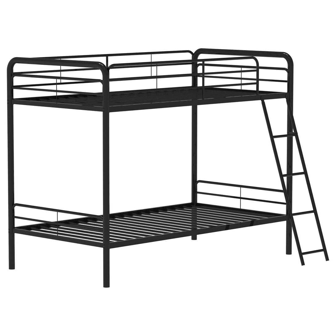  Coaster Furniture Carson 460334BLK Metal Twin Over Twin Bunk Bed - Glossy Black IMAGE 1