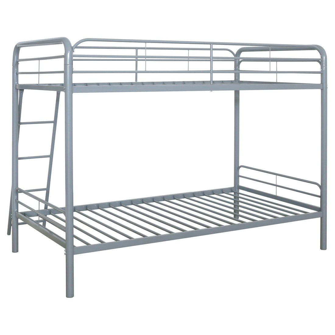  Coaster Furniture Carson 460334SVR Metal Twin Over Twin Bunk Bed - Glossy Silver IMAGE 1