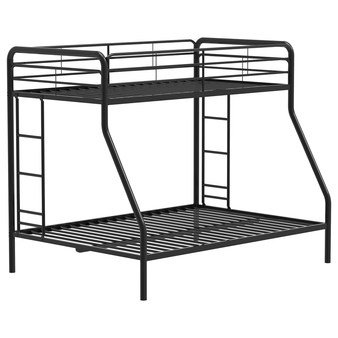  Coaster Furniture Carson 460340BLK Metal Twin Over Full Bunk Bed - Glossy Black IMAGE 1