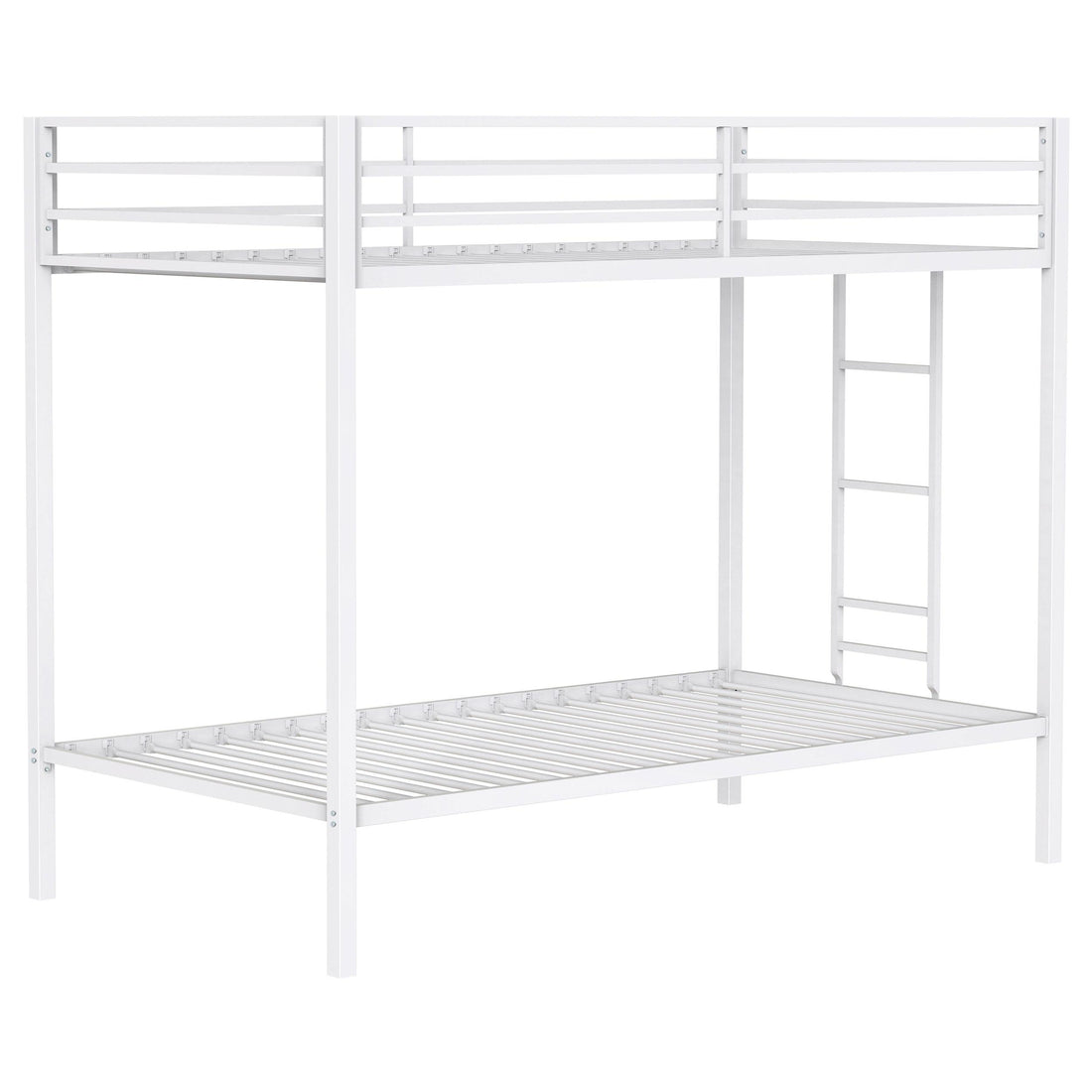  Coaster Furniture Alevera 460361WHT Metal Twin Over Twin Bunk Bed with Ladder - White IMAGE 1