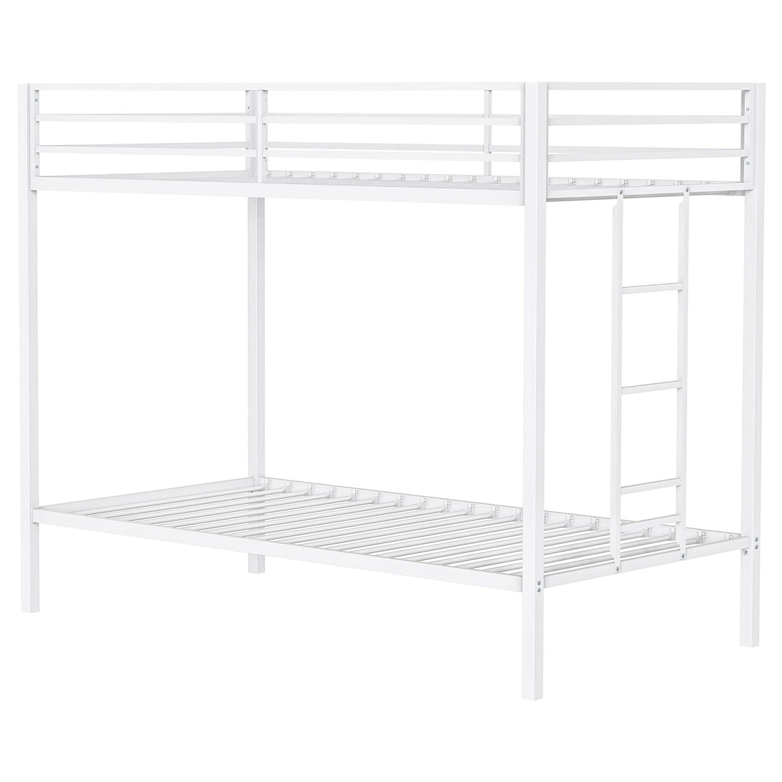  Coaster Furniture Alevera 460361WHT Metal Twin Over Twin Bunk Bed with Ladder - White IMAGE 1