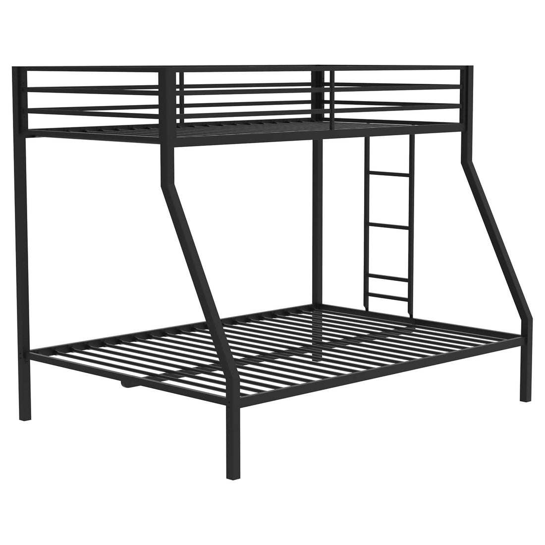  Coaster Furniture Alevera 460365BLK Metal Twin Over Full Bunk Bed with Ladder - Black IMAGE 1
