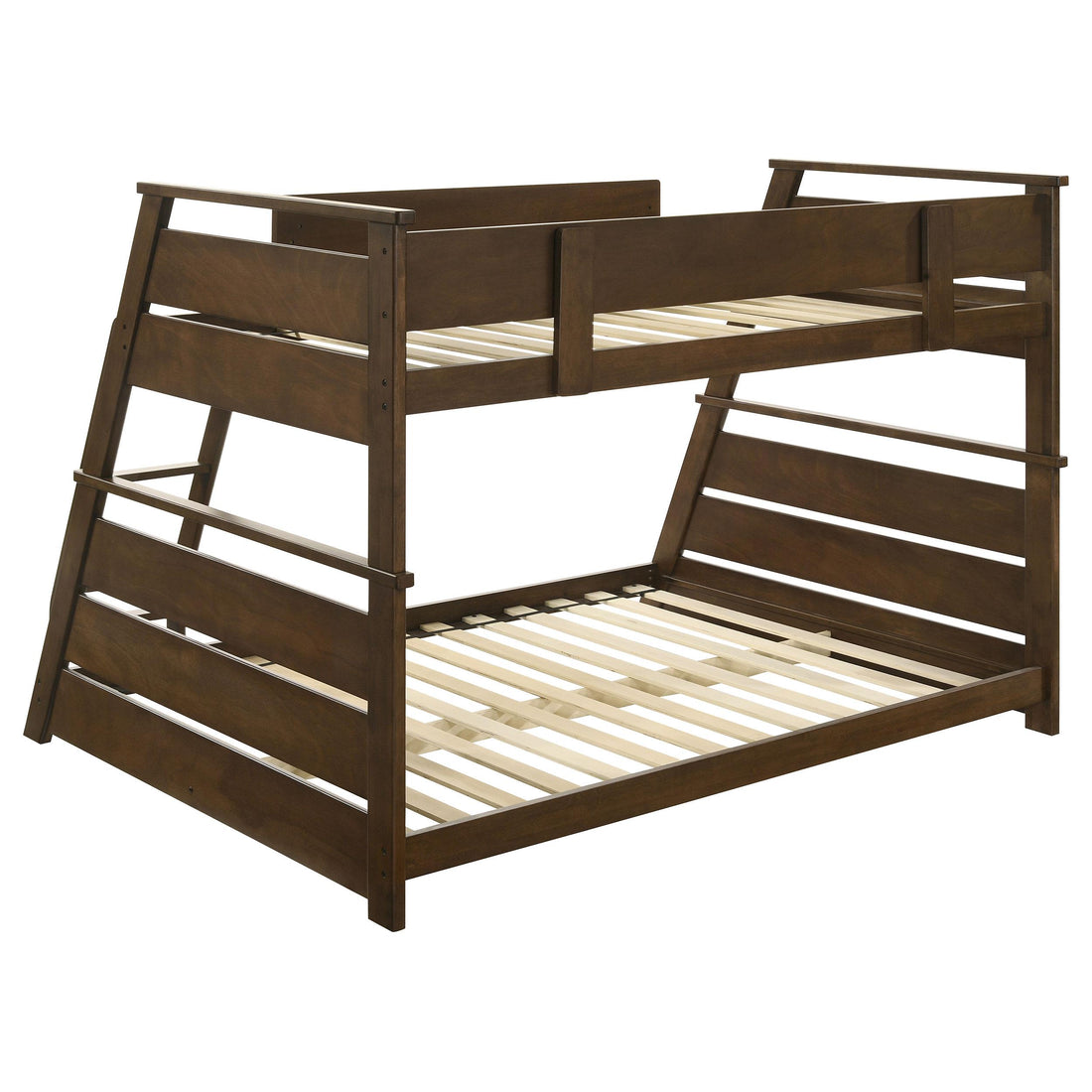  Coaster Furniture Holden 460593 Wood Veneer Twin Over Full Bunk Bed - Walnut IMAGE 1
