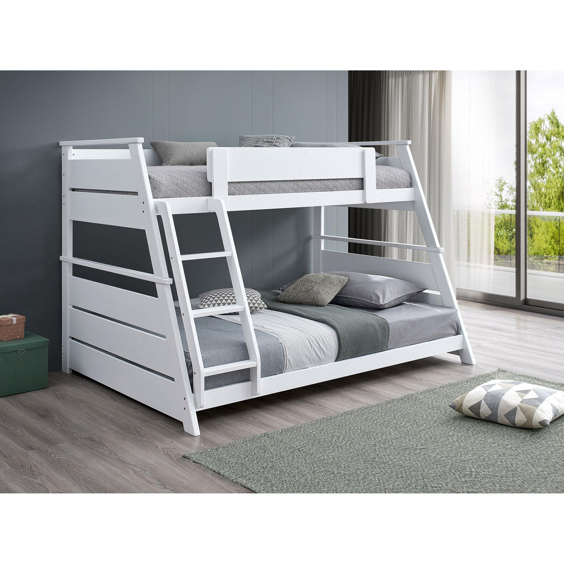  Coaster Furniture Holden 460593WHT Wood Veneer Twin Over Full Bunk Bed - White IMAGE 1