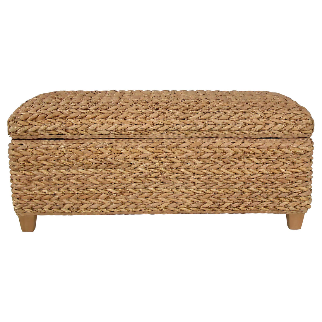  Coaster Furniture Laughton 500215NTL Hand-Woven Banana Leaf Storage Bench - Natural IMAGE 1