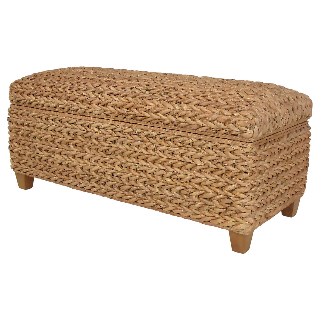  Coaster Furniture Laughton 500215NTL Hand-Woven Banana Leaf Storage Bench - Natural IMAGE 1