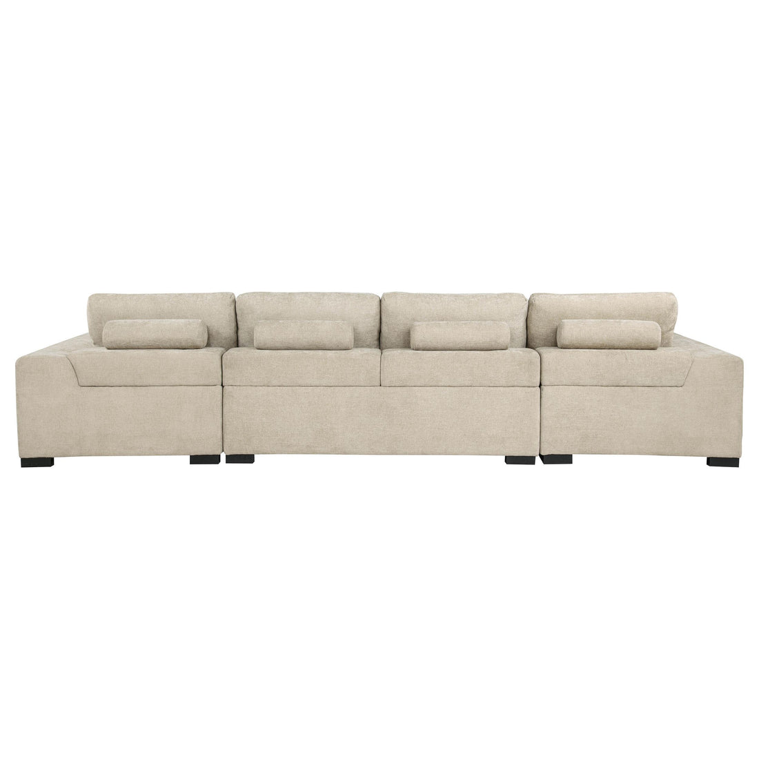  Coaster Furniture Cannella 500350 U-Shaped Double Chaise Upholstered Sectional Sofa - Beige IMAGE 1