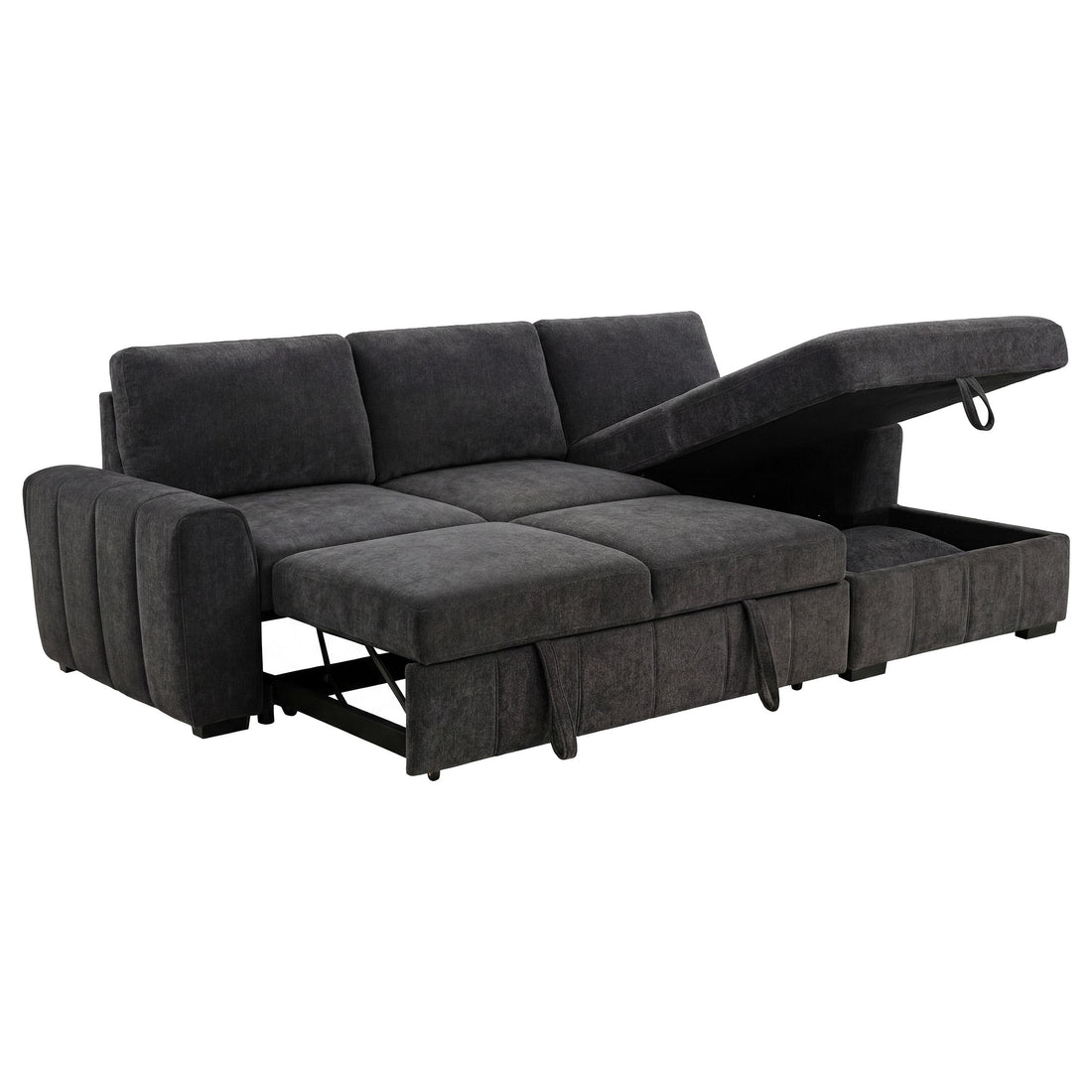  Coaster Furniture Pastrana 500359 Upholstered Sleeper Sectional Sofa RAF Chaise - Grey IMAGE 1