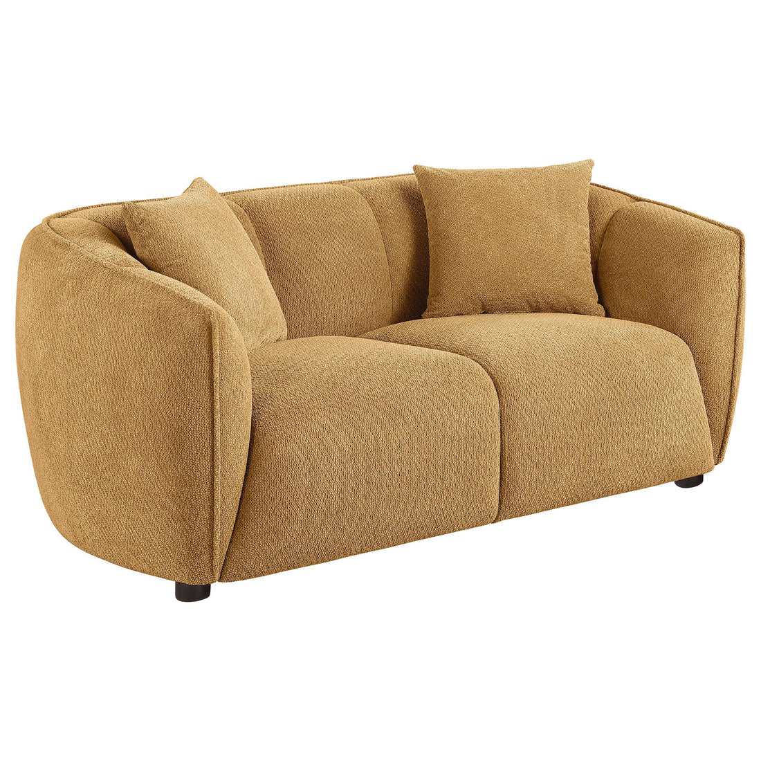  Coaster Furniture Aleisha 503062 Fabric Upholstered Loveseat - Mustard Yellow IMAGE 1