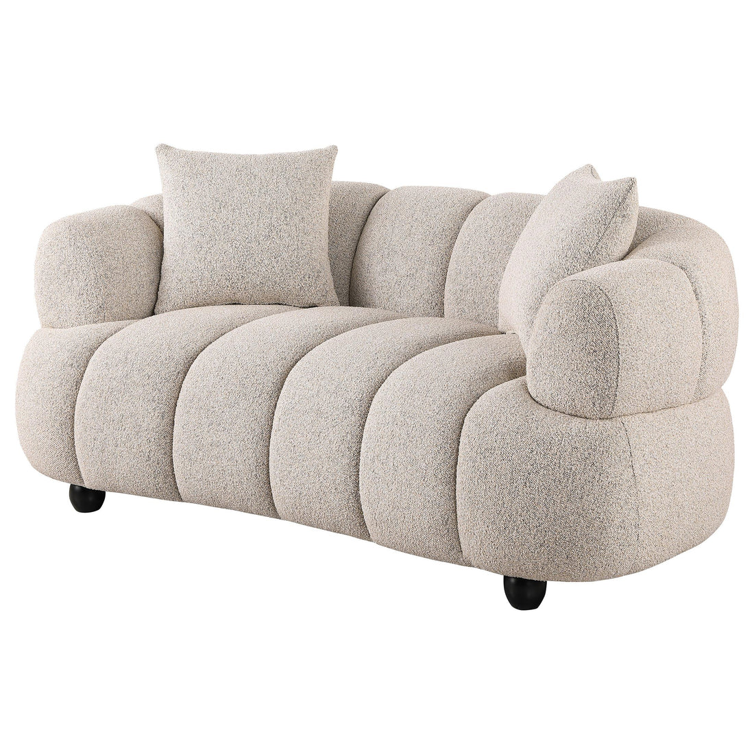  Coaster Furniture Whitney 503722 Contemporary Channel Tufted Woven Fabric Upholstered Loveseat IMAGE 1
