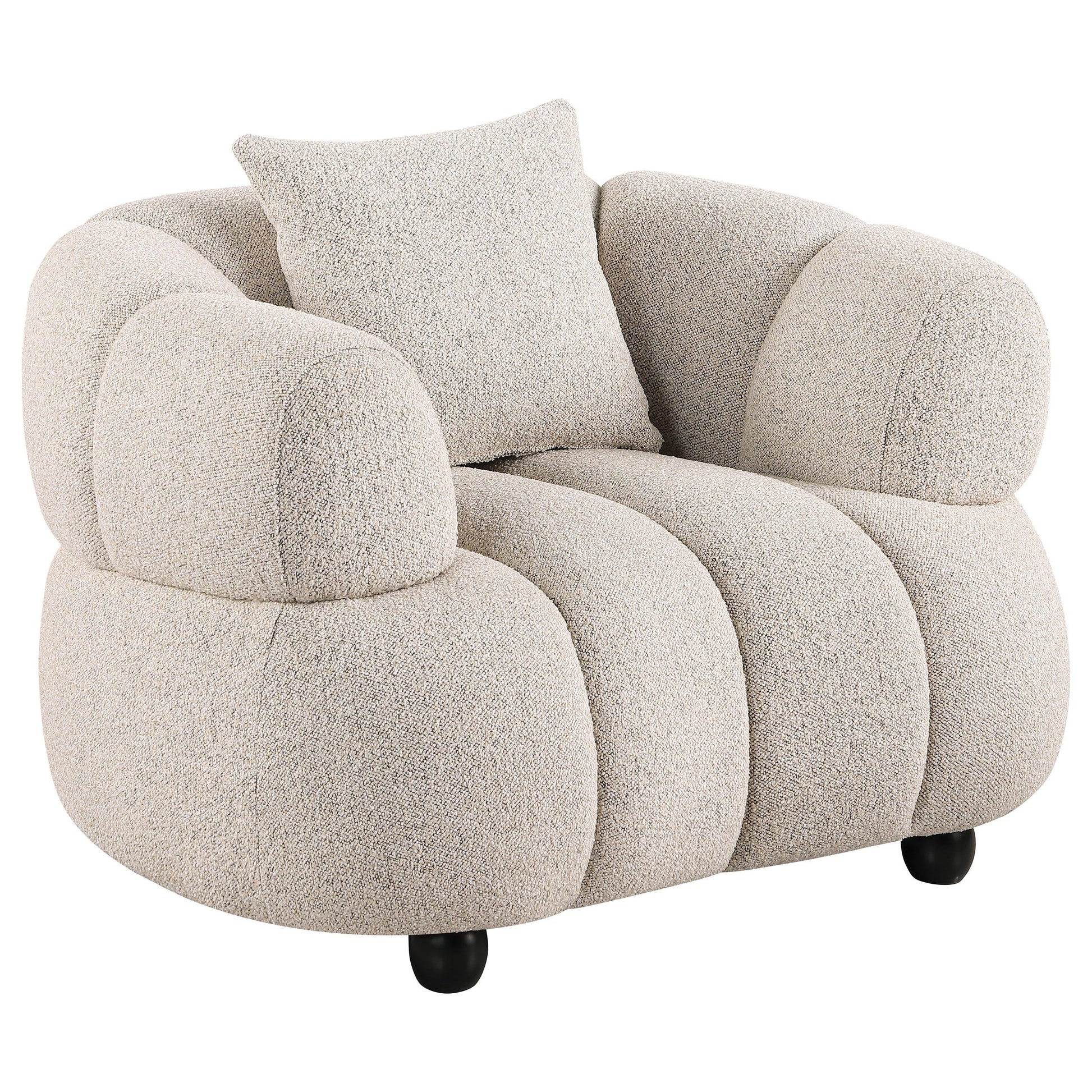  Coaster Furniture Whitney 503723 Contemporary Channel Tufted Woven Fabric Upholstered Accent Chair IMAGE 1