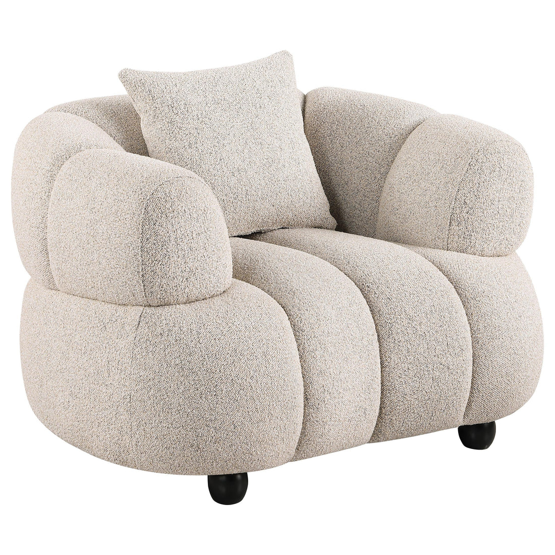  Coaster Furniture Whitney 503723 Contemporary Channel Tufted Woven Fabric Upholstered Accent Chair IMAGE 1