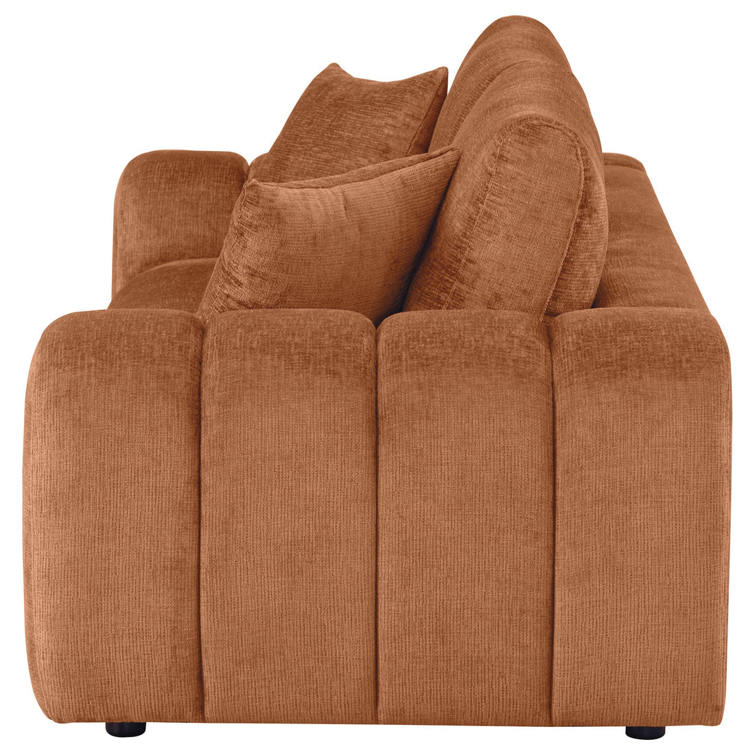  Coaster Furniture Burnett 504951 Chenille Upholstered Wide Arm Sofa - Burnt Orange IMAGE 1