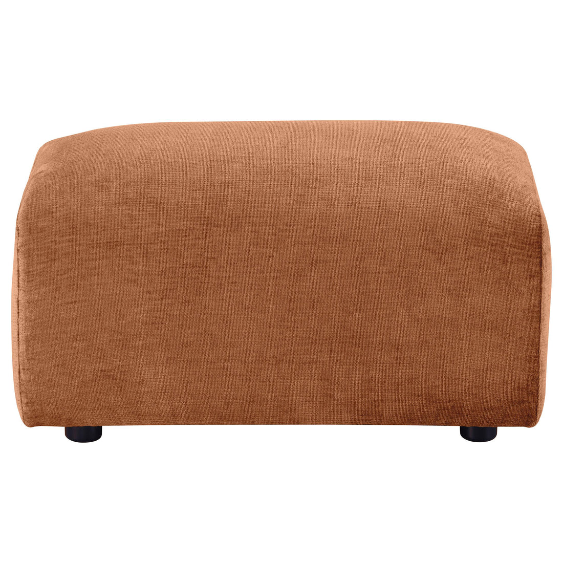  Coaster Furniture Burnett 504954 Chenille Upholstered Ottoman - Burnt Orange IMAGE 1