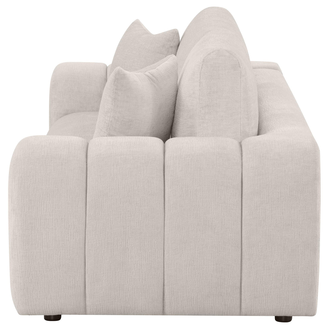 Coaster Furniture Burnett 504955 Chenille Upholstered Wide Arm Sofa - Ivory IMAGE 1
