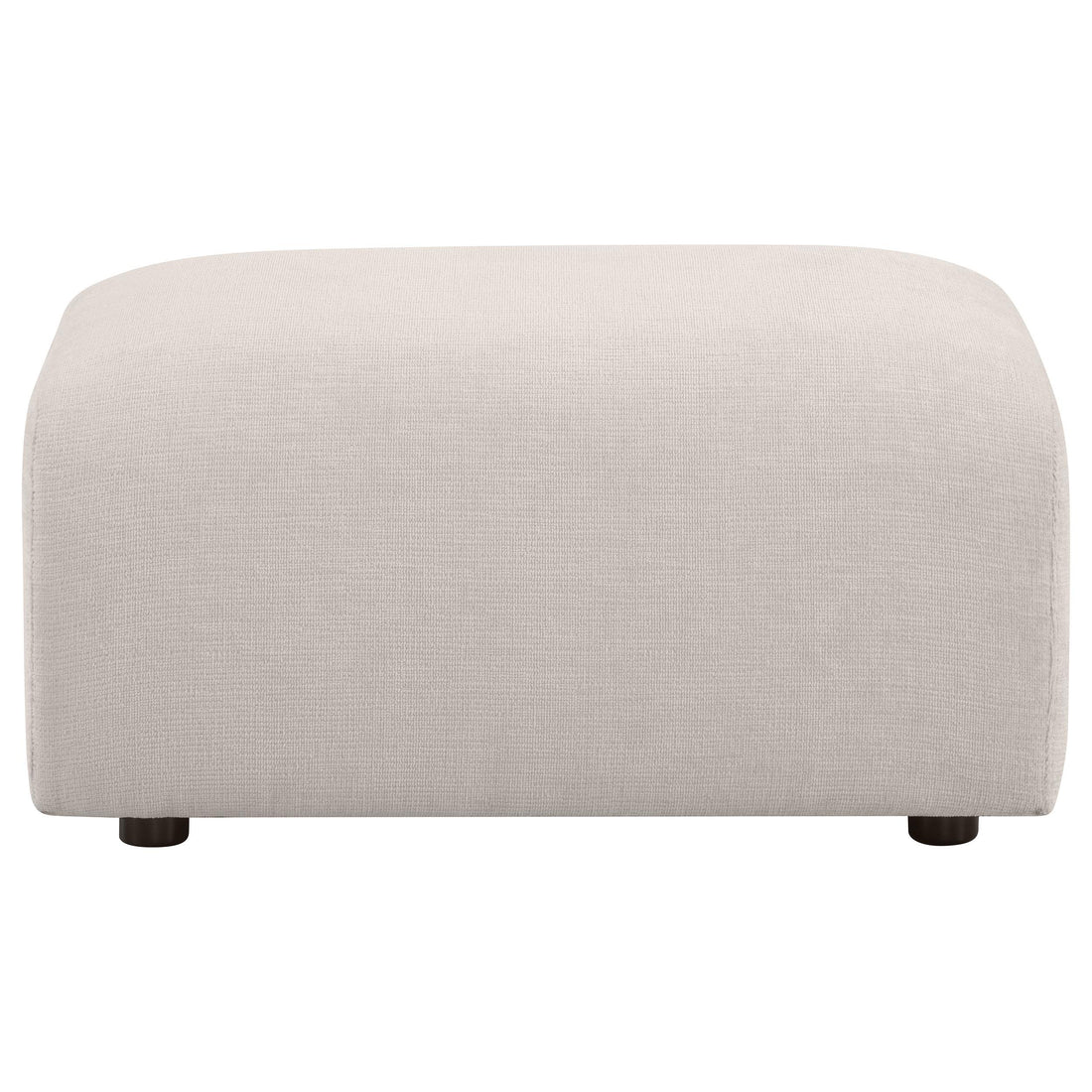  Coaster Furniture Burnett 504958 Chenille Upholstered Ottoman - Ivory IMAGE 1