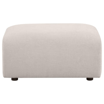  Coaster Furniture Burnett 504958 Chenille Upholstered Ottoman - Ivory IMAGE 1