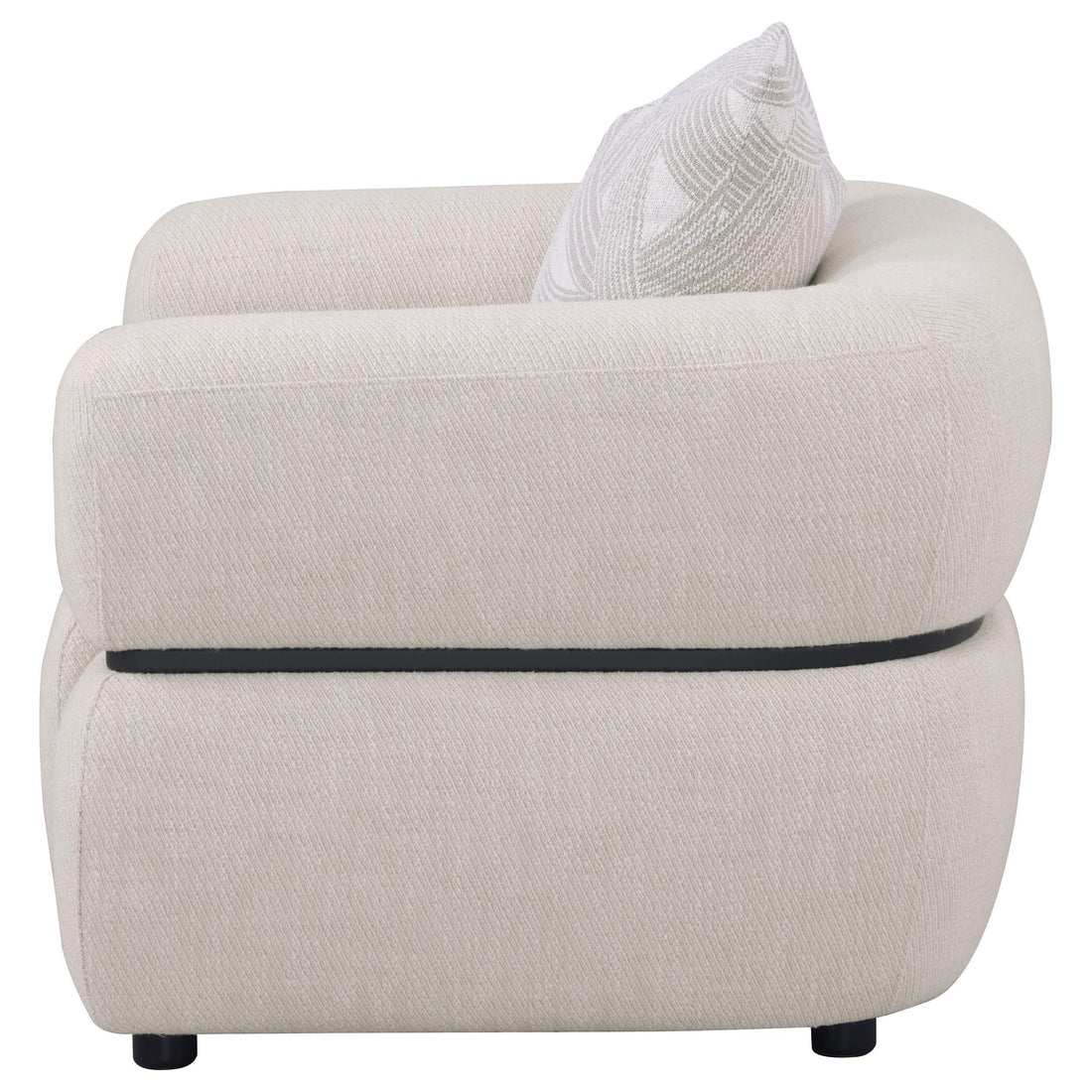  Coaster Furniture Jeanette 508963 Fabric Upholstered Round Arm Accent Chair - Beige IMAGE 1