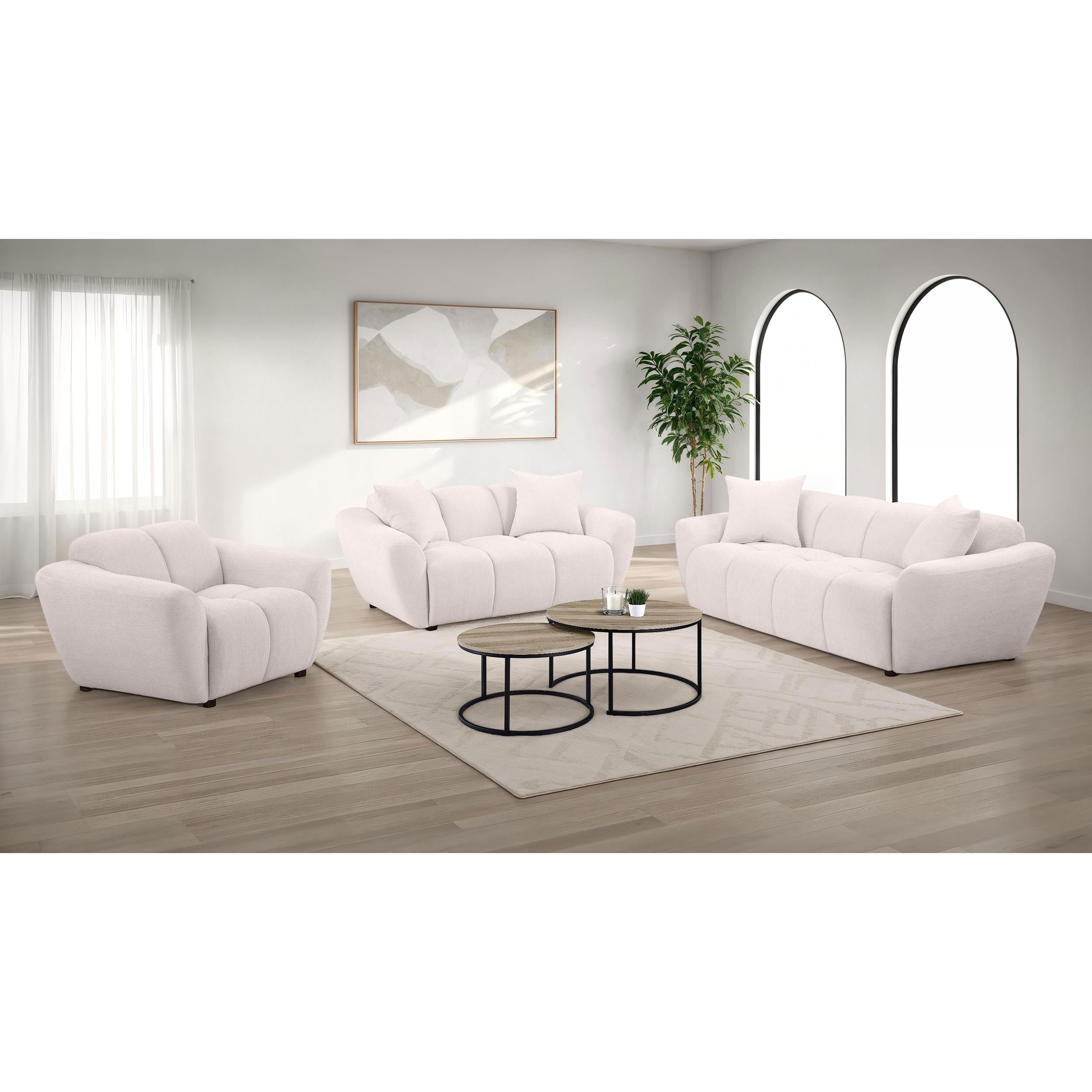  Coaster Furniture Destino 509303 Chenille Upholstered Splayed Arm Accent Chair - Greige IMAGE 11