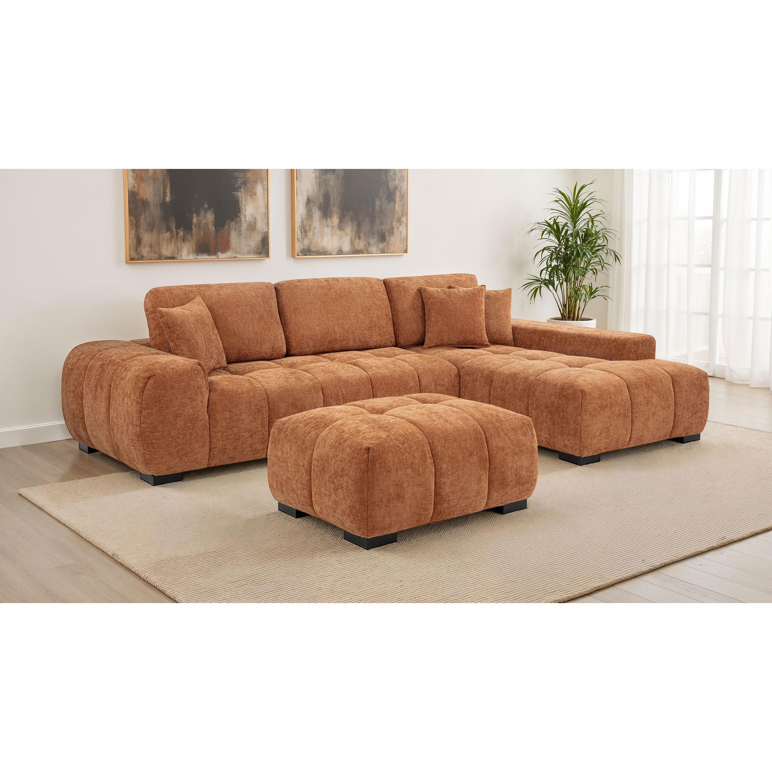  Coaster Furniture Octavia 509350 Upholstered Sectional Chaise Sofa - Orange IMAGE 9