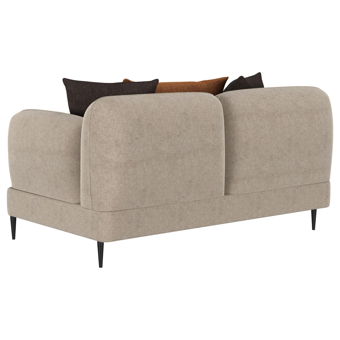  Coaster Furniture Jade 509412 Chenille Upholstered Sculpted Track Arm Loveseat - Latte IMAGE 1