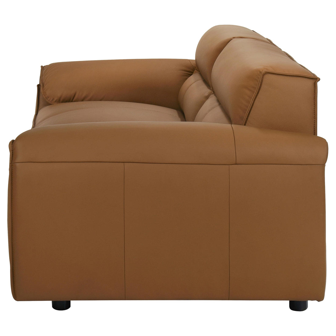  Coaster Furniture Buxton 509501 Top Grain Leather Upholstered Sofa - Orange IMAGE 1