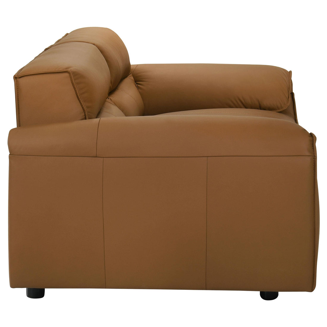  Coaster Furniture Buxton 509502 Top Grain Leather Upholstered Loveseat - Orange IMAGE 1