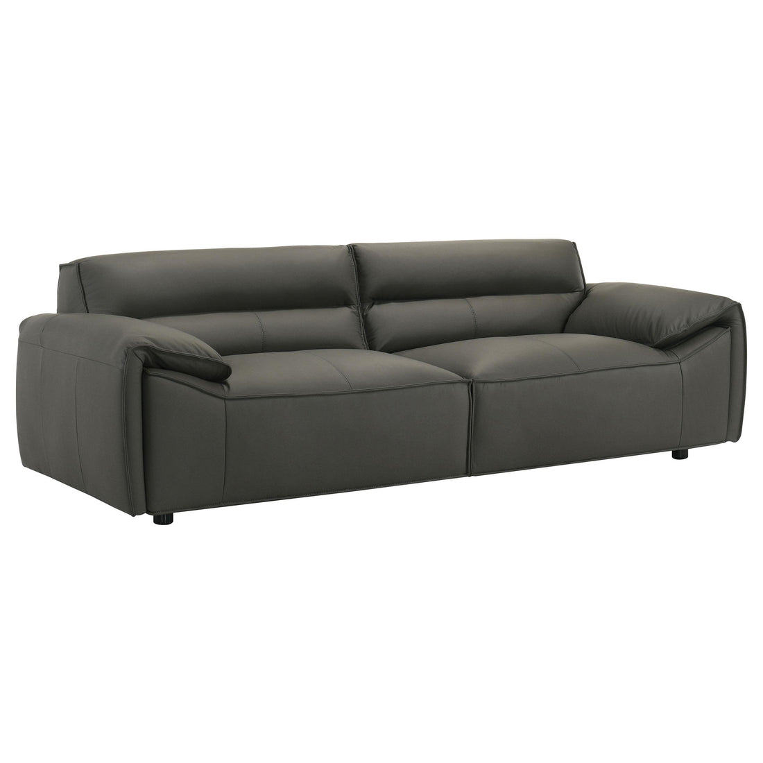  Coaster Furniture Buxton 509504 Top Grain Leather Upholstered Sofa - Graphite IMAGE 1