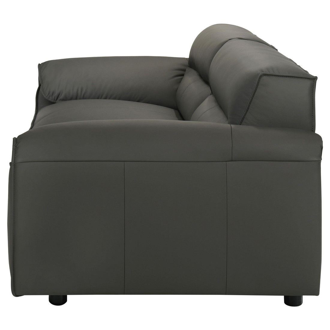  Coaster Furniture Buxton 509504 Top Grain Leather Upholstered Sofa - Graphite IMAGE 1