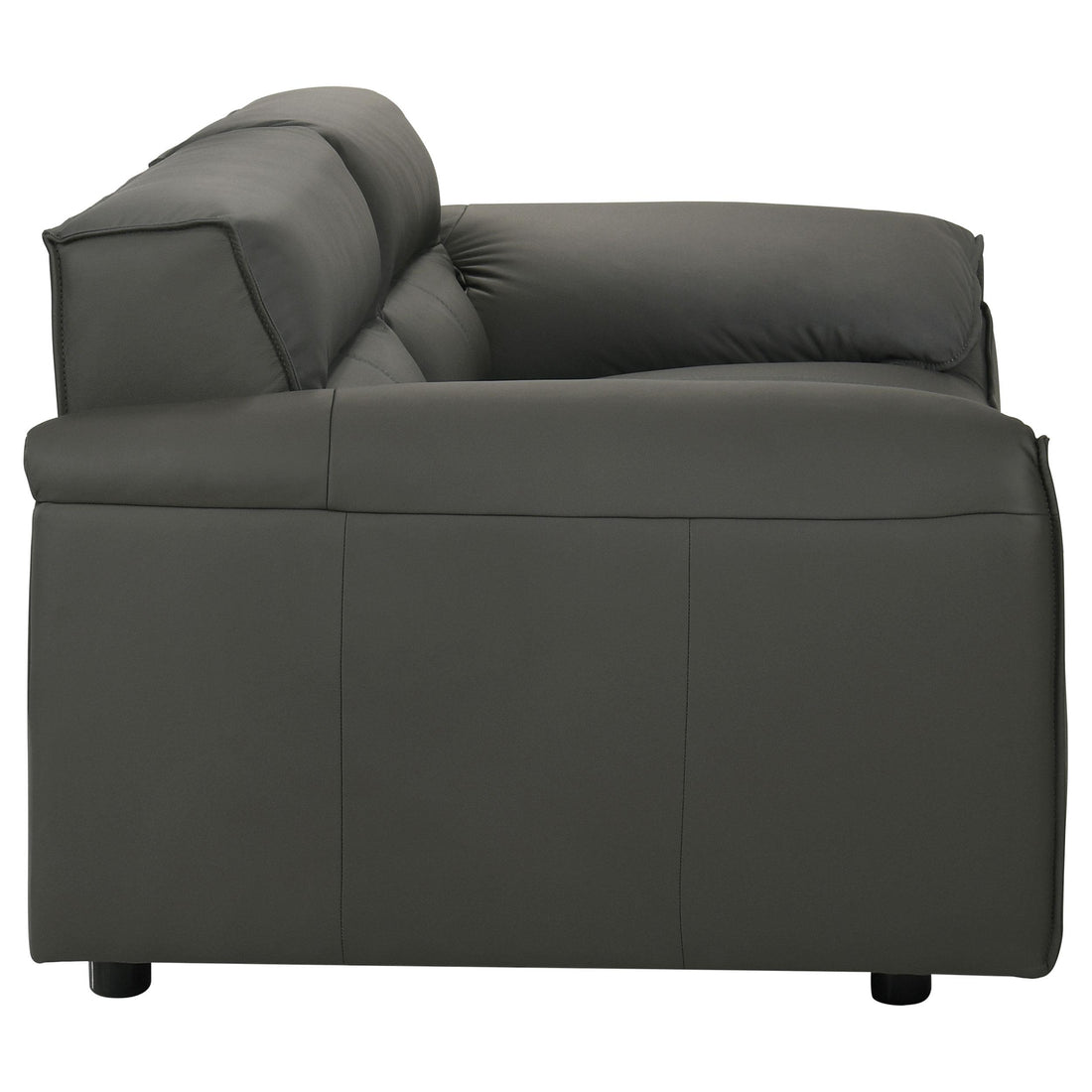  Coaster Furniture Buxton 509505 Top Grain Leather Upholstered Loveseat - Graphite IMAGE 1