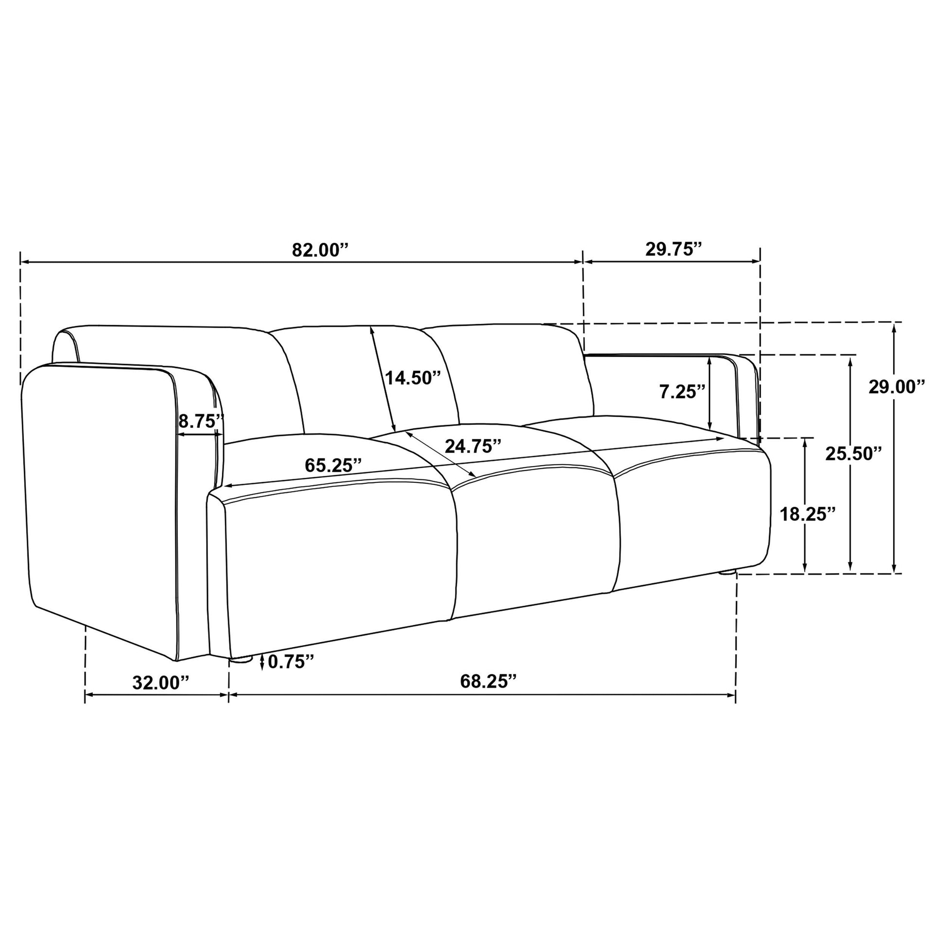  Coaster Furniture Dorset 509811 Fabric Upholstered Round Track Arm Sofa - White IMAGE 11