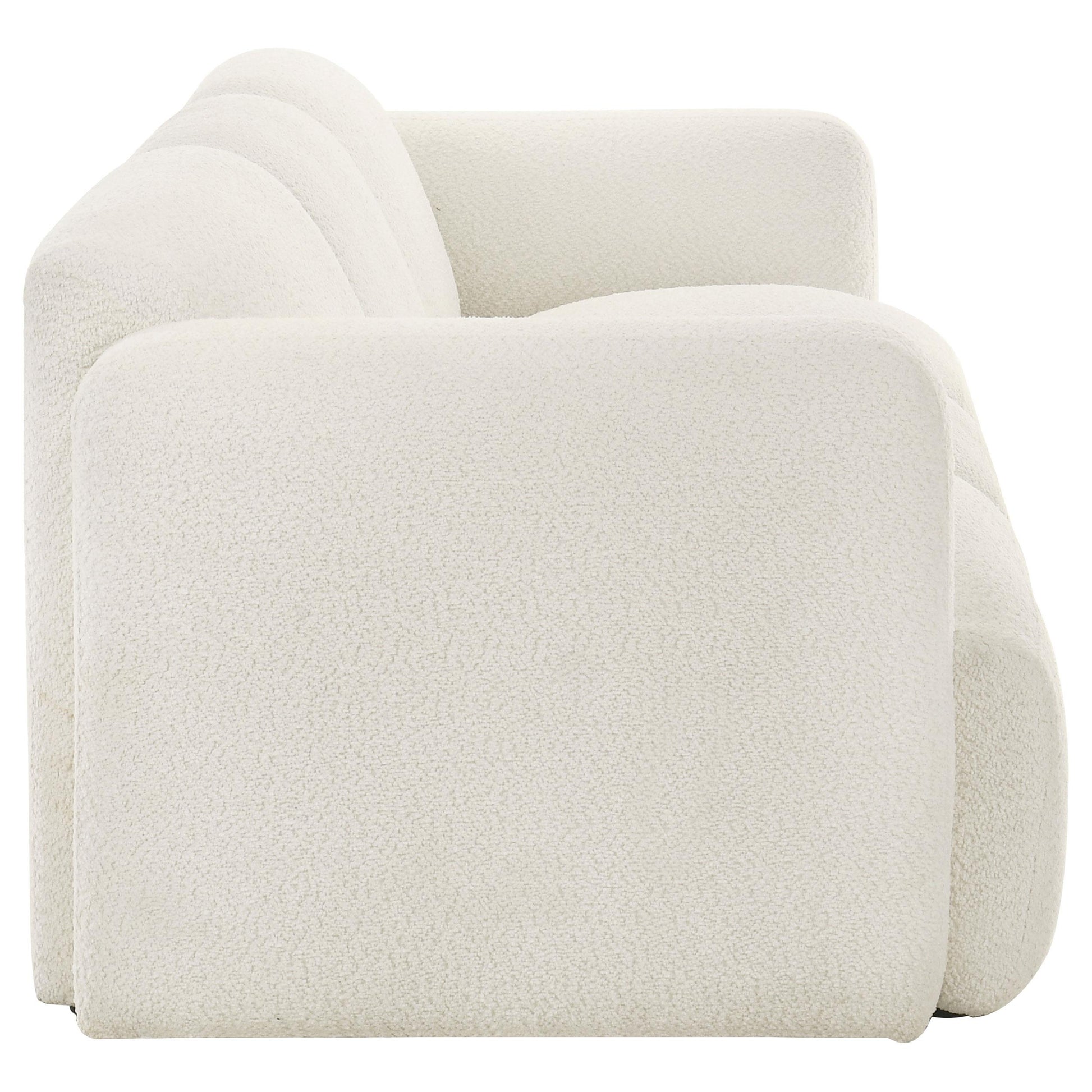  Coaster Furniture Dorset 509811 Fabric Upholstered Round Track Arm Sofa - White IMAGE 3