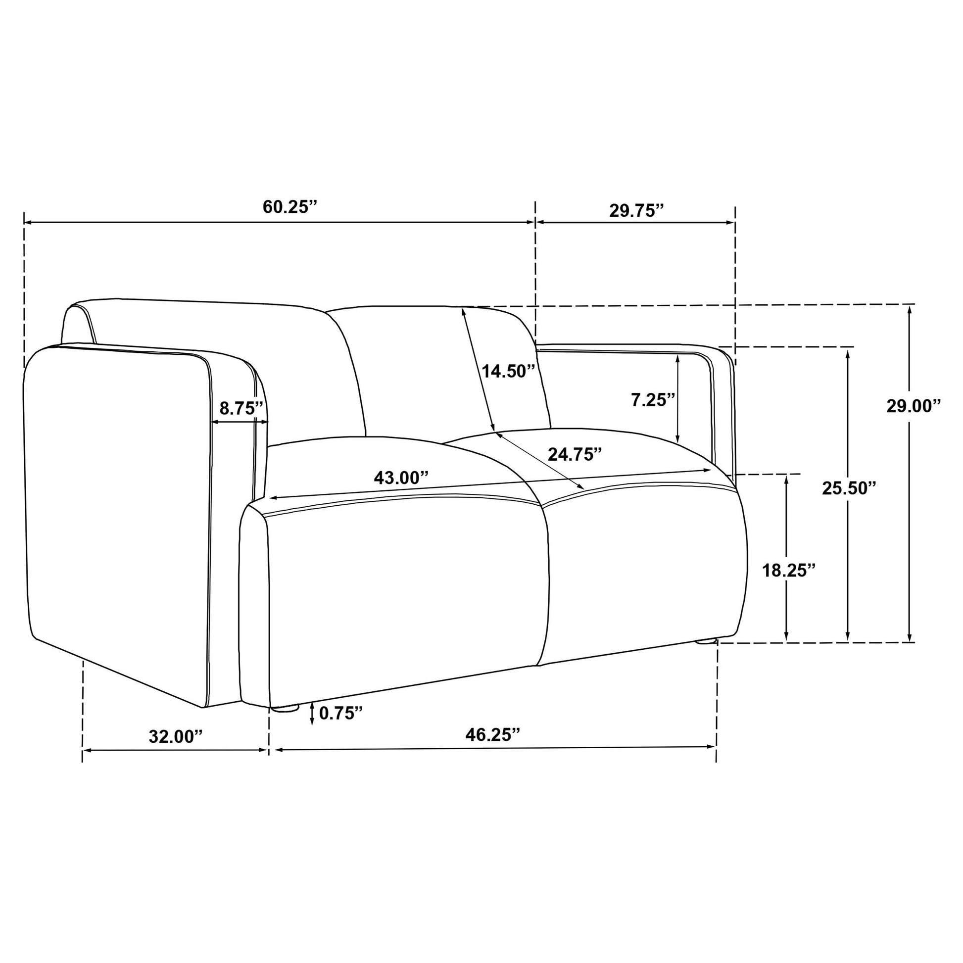  Coaster Furniture Dorset 509812 Fabric Upholstered Round Track Arm Loveseat - White IMAGE 11