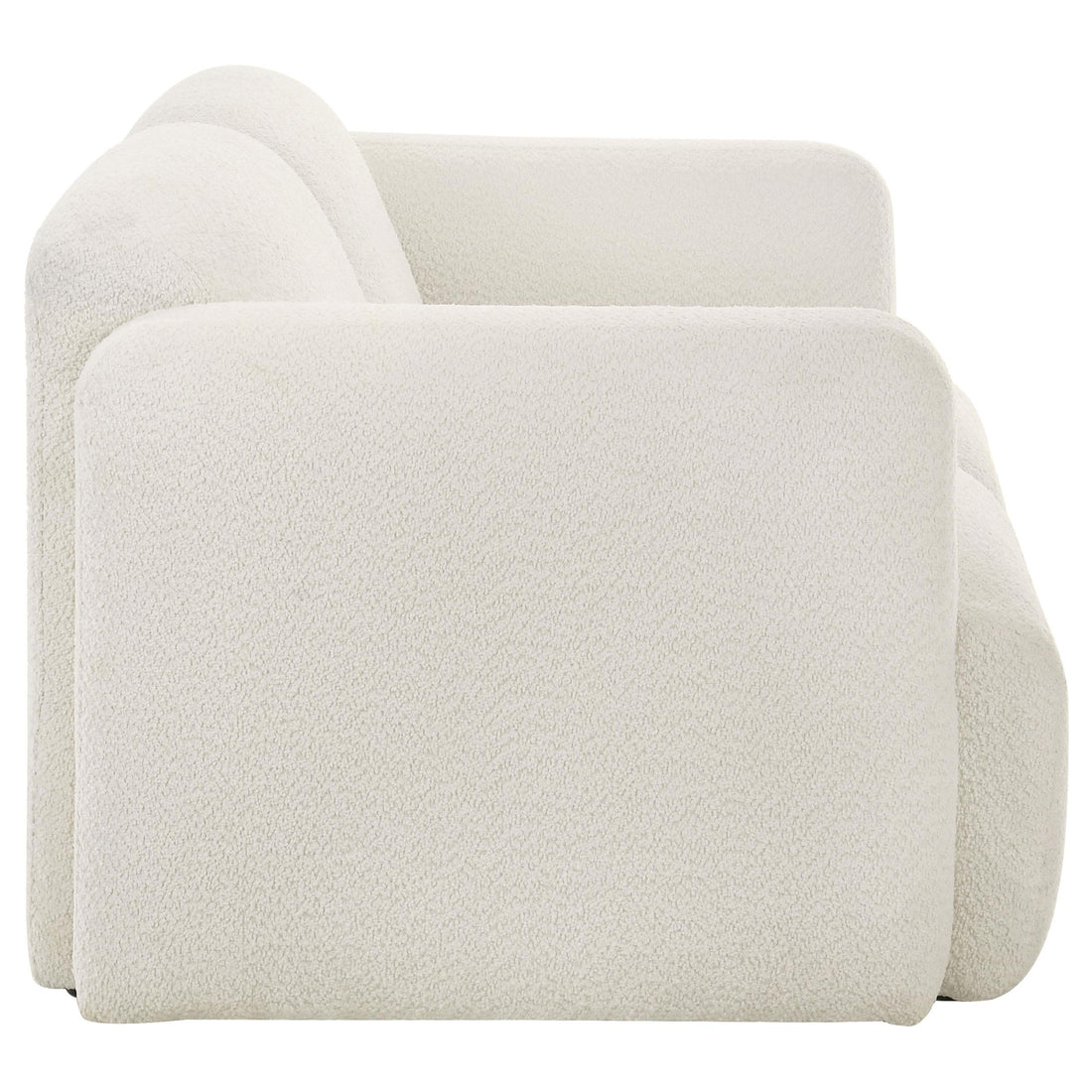  Coaster Furniture Dorset 509812 Fabric Upholstered Round Track Arm Loveseat - White IMAGE 1