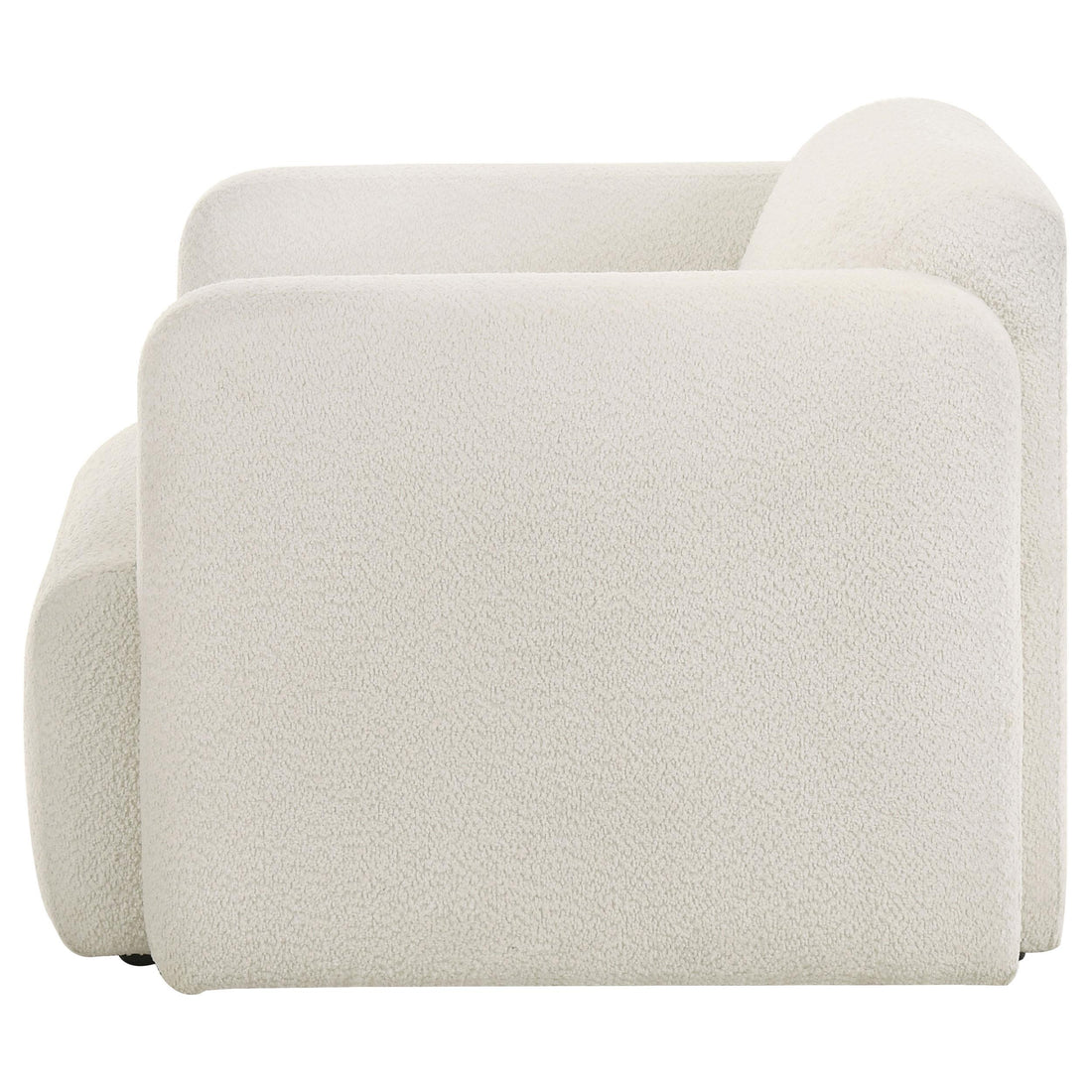  Coaster Furniture Dorset 509813 Fabric Upholstered Round Track Arm Accent Chair - White IMAGE 1