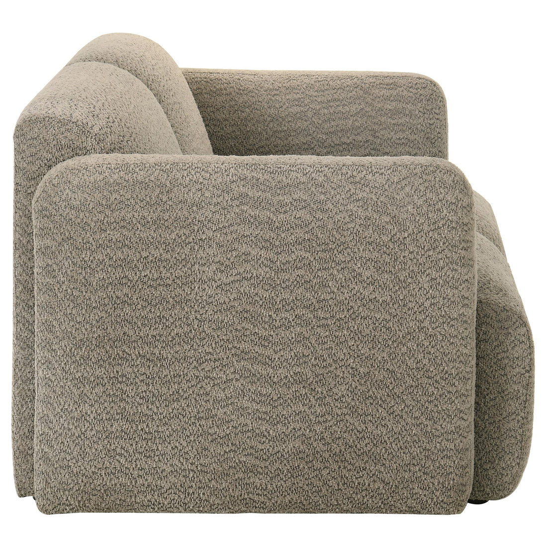  Coaster Furniture Dorset 509815 Fabric Upholstered Round Track Arm Loveseat - Brown IMAGE 1
