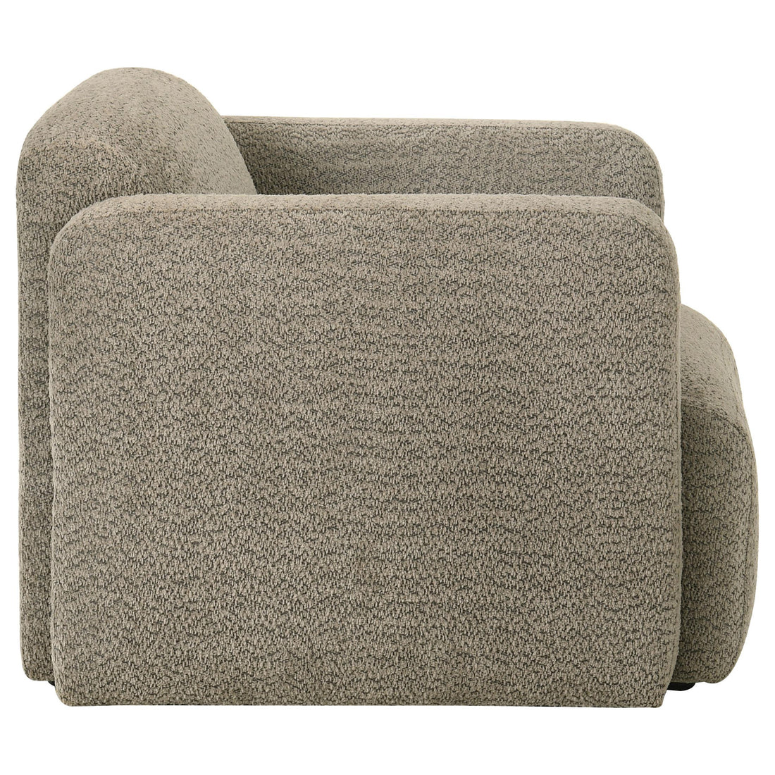  Coaster Furniture Dorset 509816 Fabric Upholstered Round Track Arm Accent Chair - Brown IMAGE 1