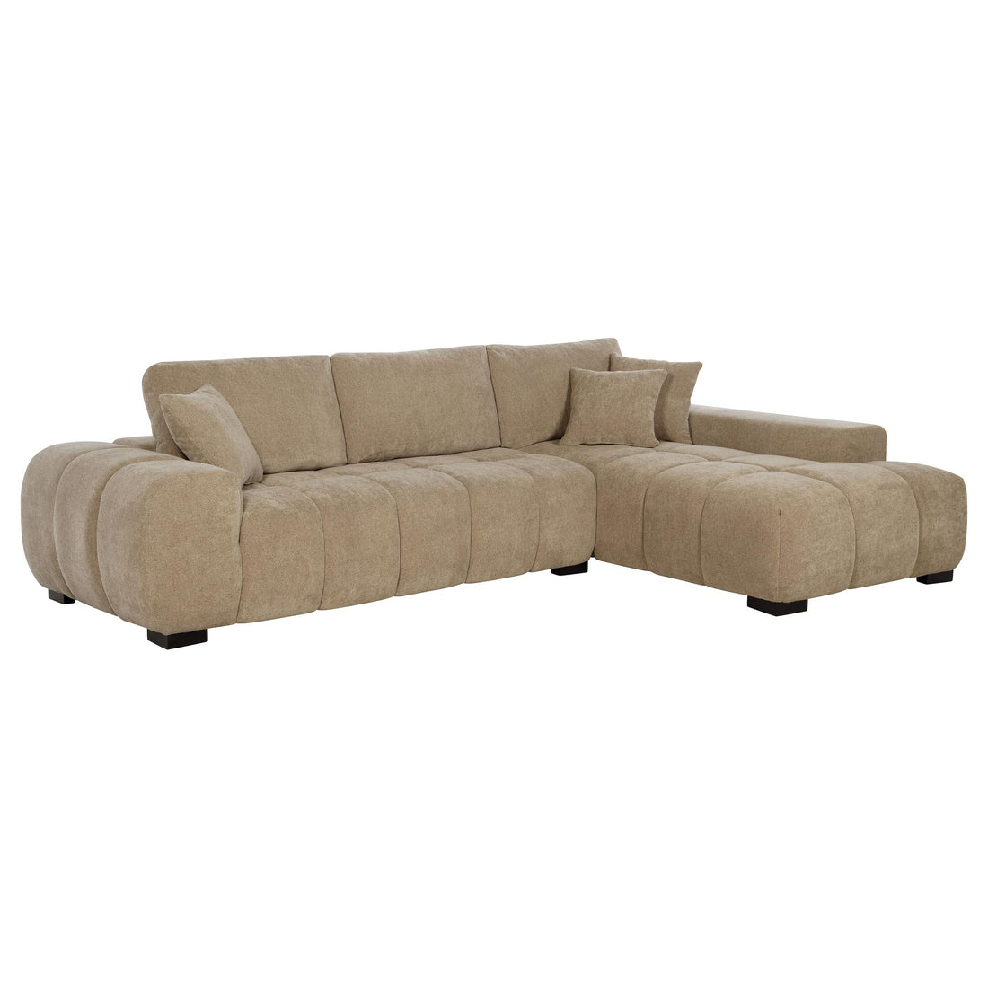  Coaster Furniture Octavia 509961 Upholstered Sectional Chaise Sofa - Camel IMAGE 1