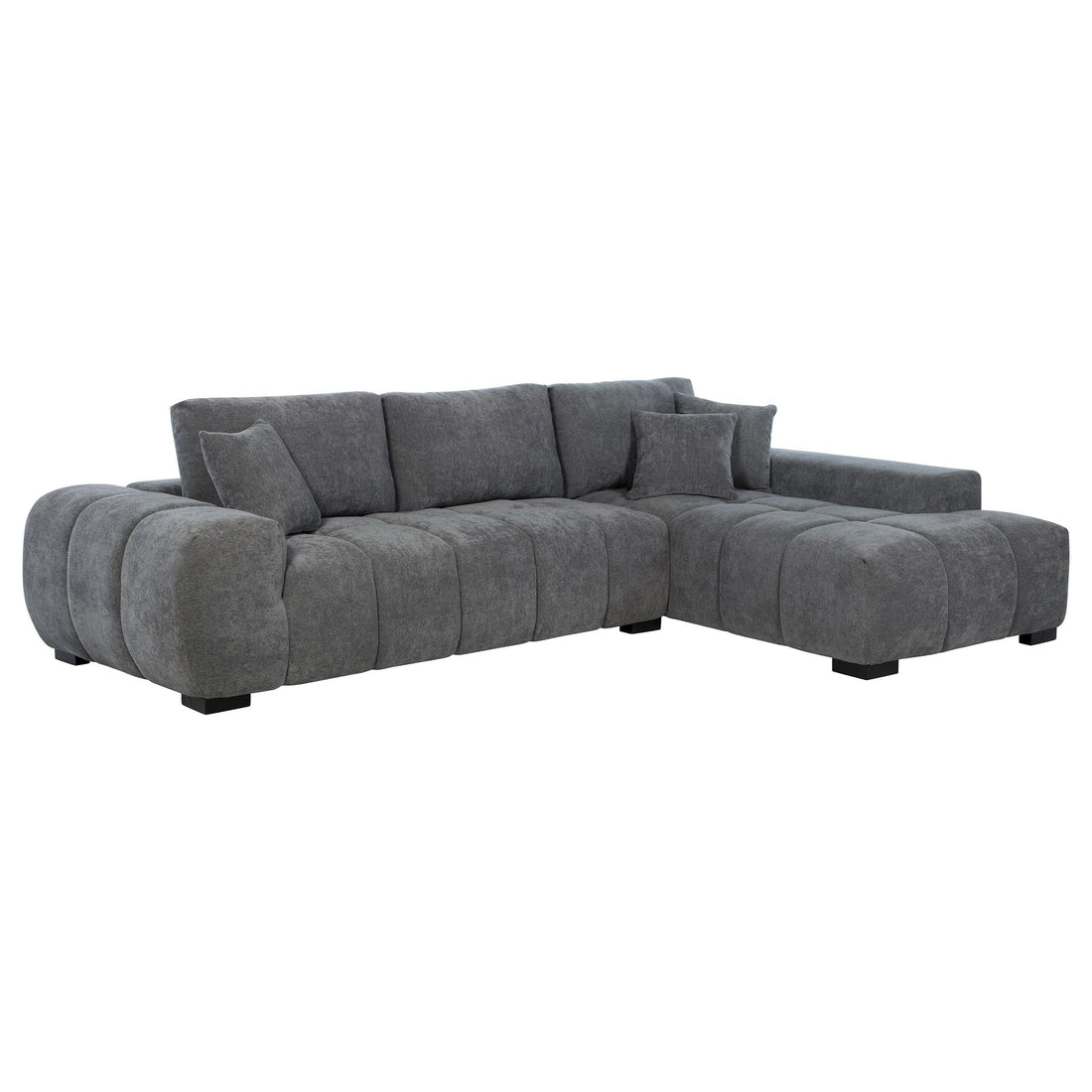  Coaster Furniture Octavia 509965 Upholstered Sectional Chaise Sofa - Charcoal Grey IMAGE 1