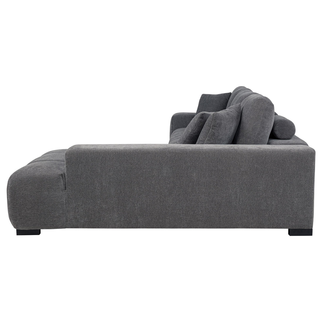  Coaster Furniture Octavia 509965 Upholstered Sectional Chaise Sofa - Charcoal Grey IMAGE 1