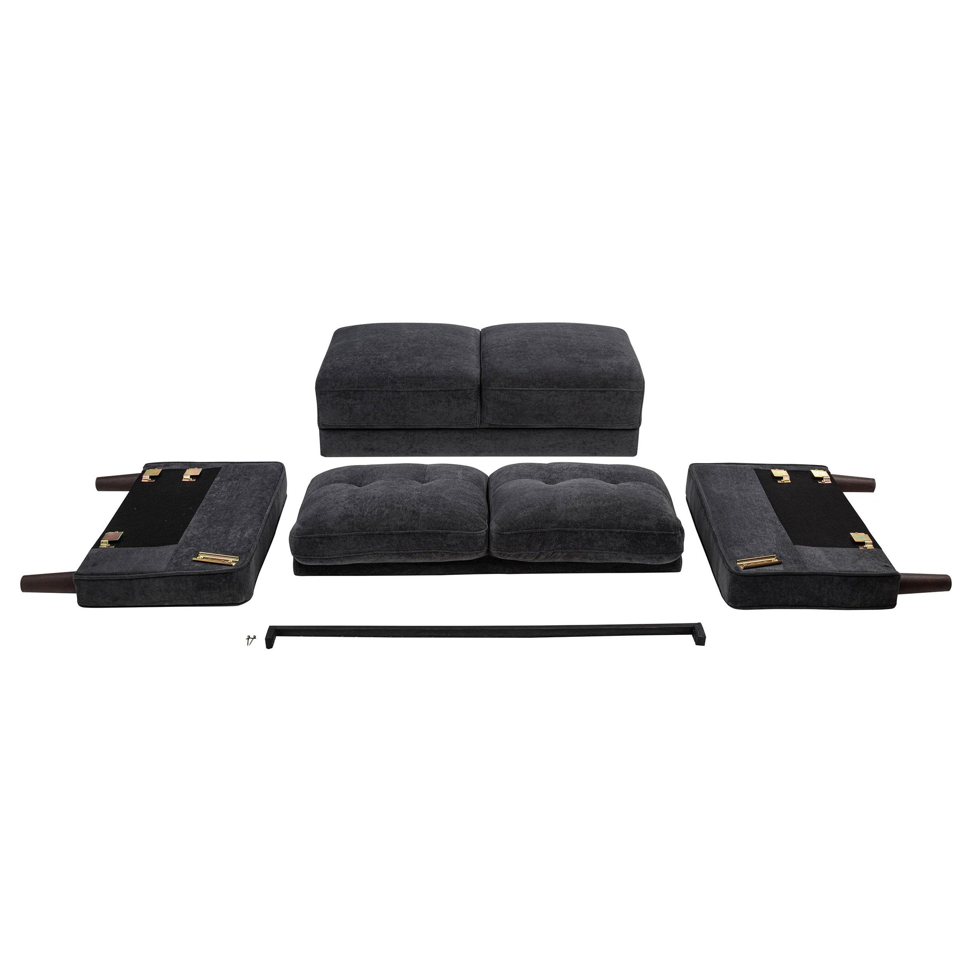  Coaster Furniture Bowen II 509982 Fabric Upholstered Track Arm Loveseat - Steel Grey IMAGE 10