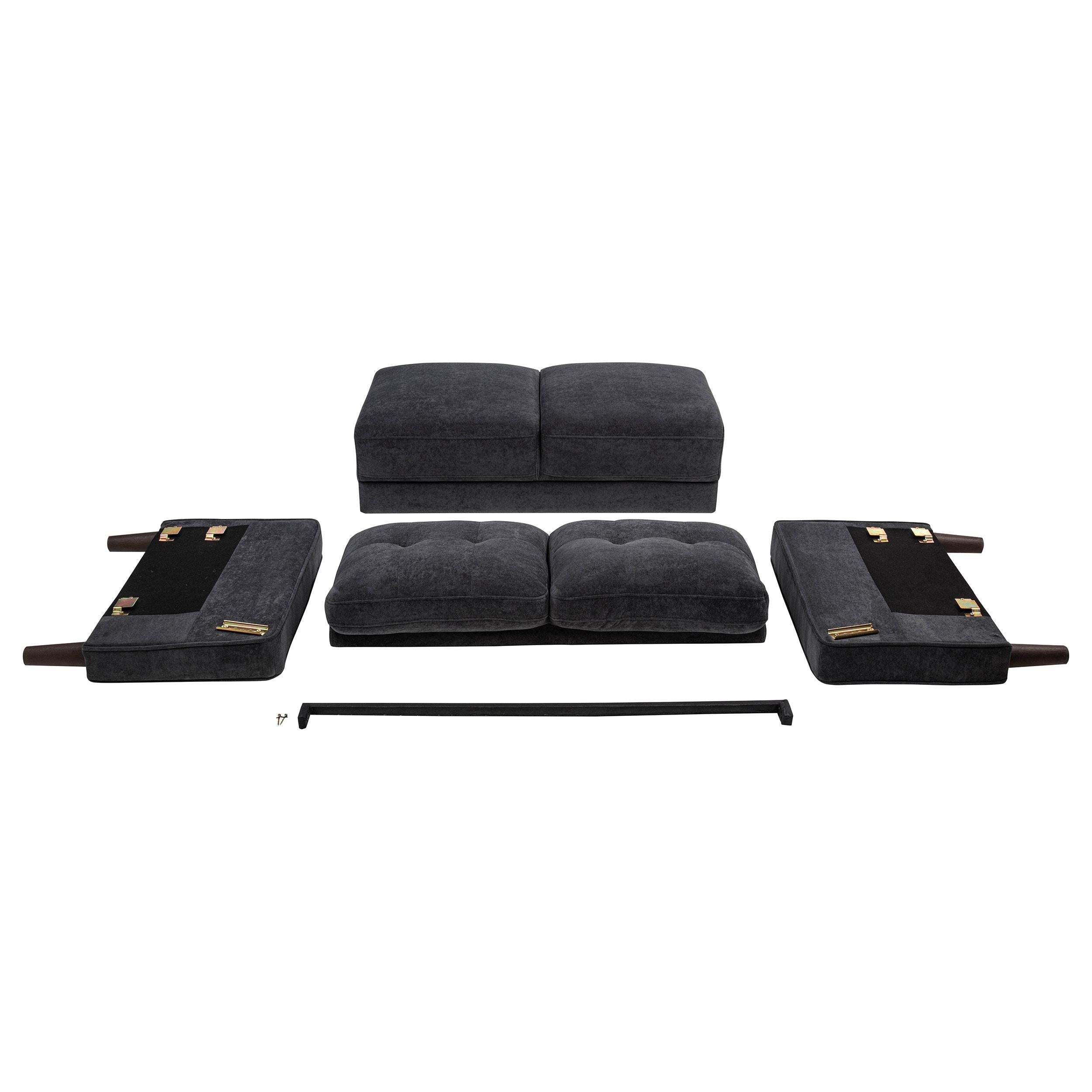  Coaster Furniture Bowen II 509982 Fabric Upholstered Track Arm Loveseat - Steel Grey IMAGE 10