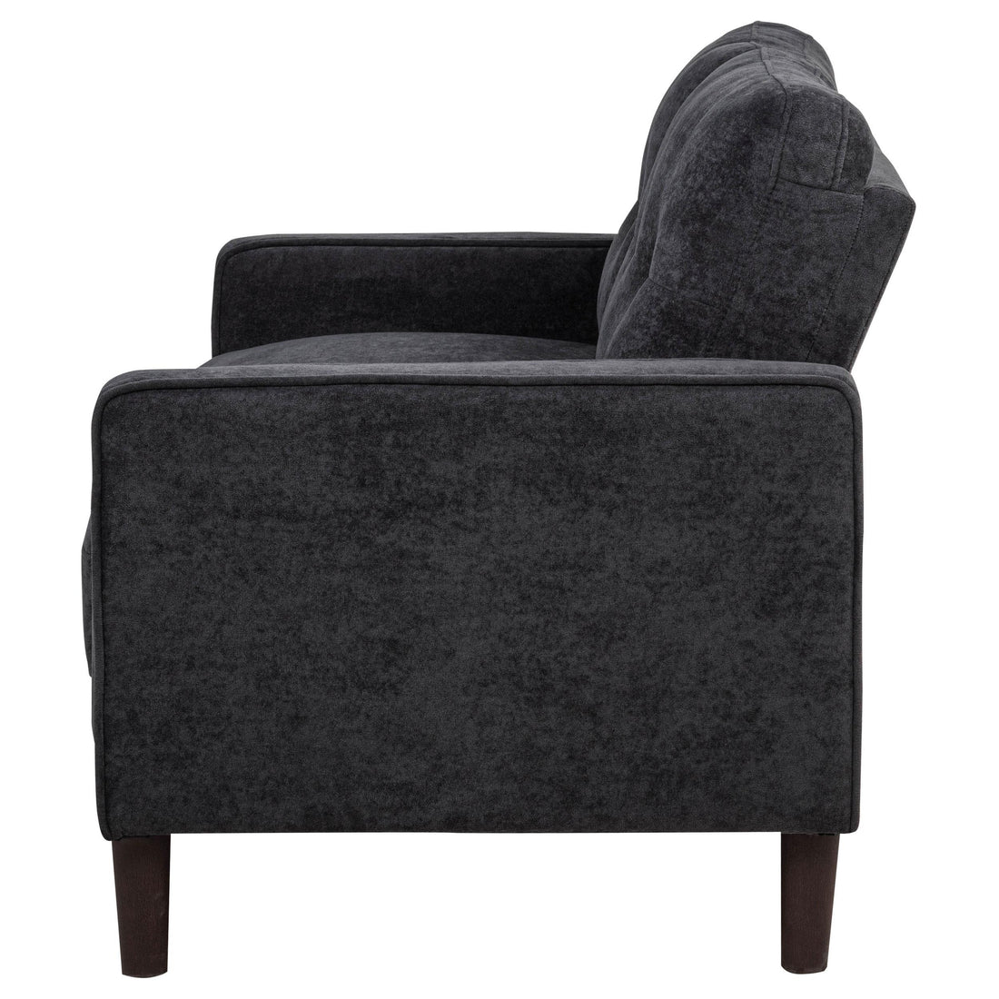  Coaster Furniture Bowen II 509982 Fabric Upholstered Track Arm Loveseat - Steel Grey IMAGE 1