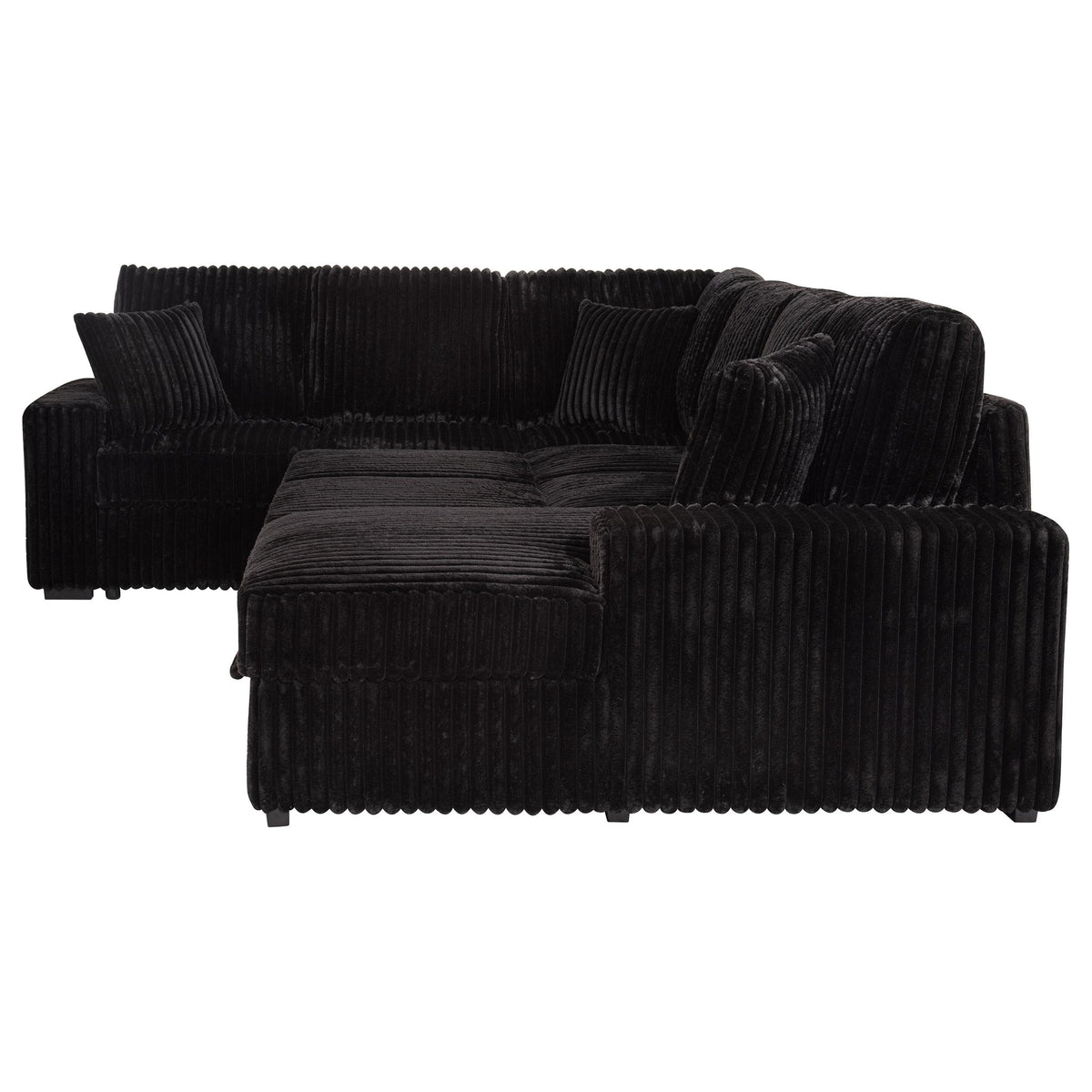  Coaster Furniture Devonshire 511049 Sleeper Sectional Sofa Storage Chaise - Black IMAGE 11